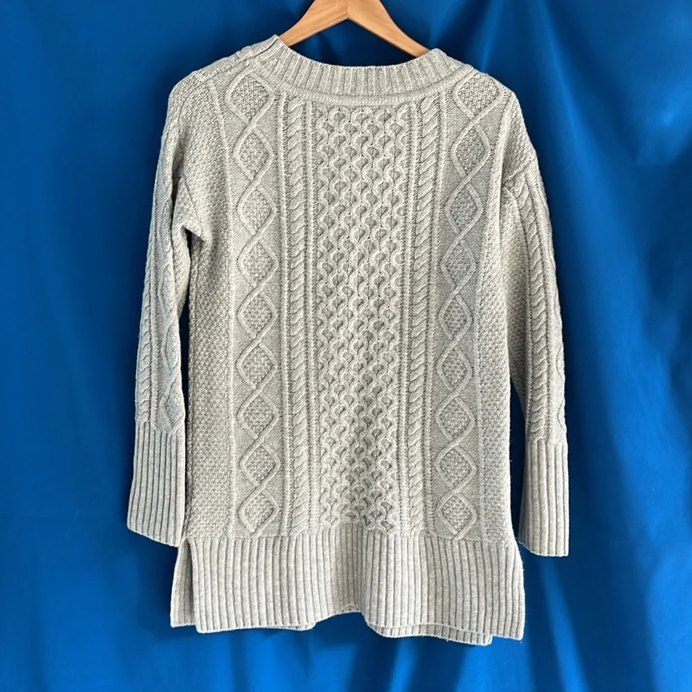 Cableknit tunic grey wool blend - Picture 3 of 3